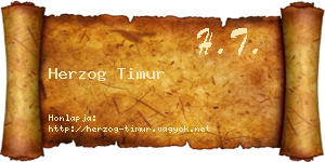 Herzog Timur névjegykártya